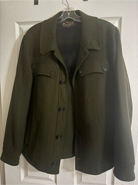 Pendleton Olive Military-Style Wool Field Jacket